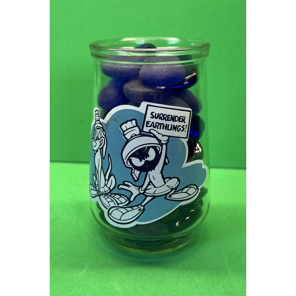 Looney Tunes-Marvin The Martian Special 6 Edition Welch's Jelly Jar‎ Glass 1995